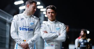 Mercedes' Stoffel Vandoorne and Nyck de Vries in Formula E.