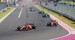 Ferrari's Charles Leclerc and Carlos Sainz at the Hungarian Grand Prix. Budapest, July 2023.