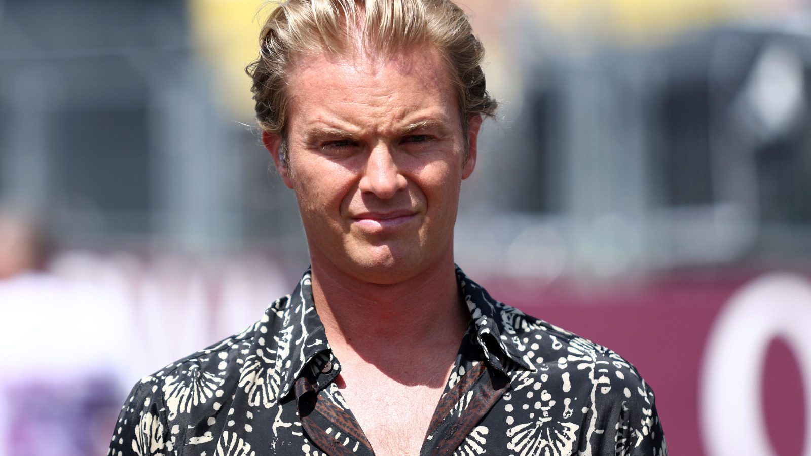 Nico Rosberg scowling in the paddock. Hungary July 2023