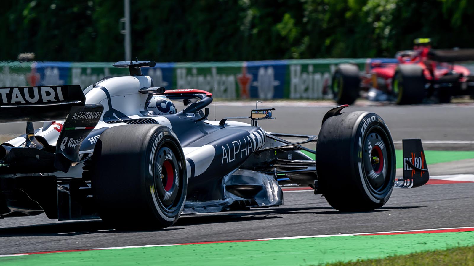 Daniel Ricciardo drives the upgraded AlphaTauri AT04.