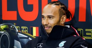 Lewis Hamilton in the press conference. Spa July 2023.