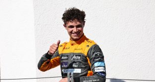 A thumbs up from Lando Norris. Hungary July 2023