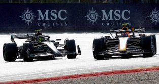 Lewis Hamilton trails Sergio Perez. Belgium July 2023. F1 news