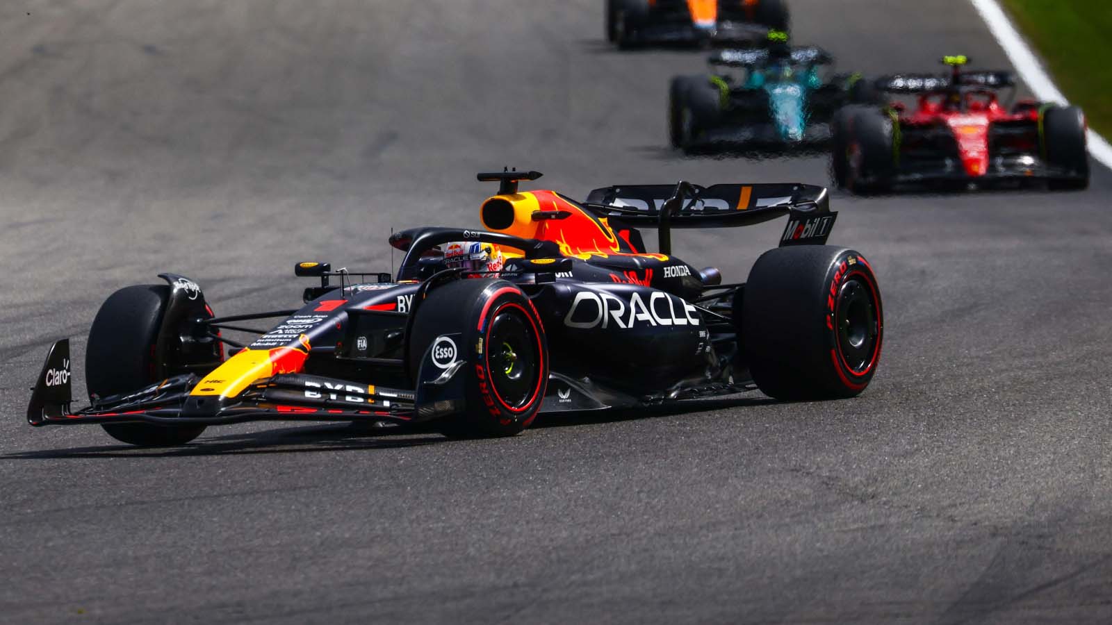 Max Verstappen in the race. Belgium July 2023. F1 restuls