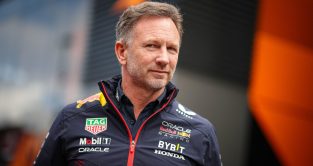Christian Horner looks to the side. Spa, Belgium. July 2023.