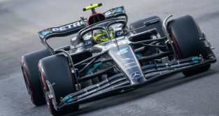 Lewis Hamilton drives upgraded Mercedes W14. Belgium, July 2023.