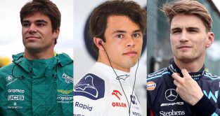 Lance Stroll, Nyck de Vries and Logan Sargeant side by side angles