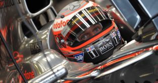 2008 - Finnish driver Heikki Kovalainen driving for McLaren.