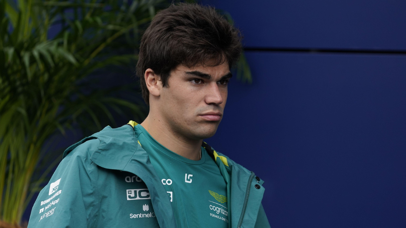 Lance Stroll, Aston Martin driver, in the F1 paddock at Spa-Francorchamps for the Belgian Grand Prix.