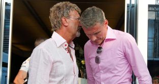 Former F1 team boss Eddie Jordan with David Coulthard.