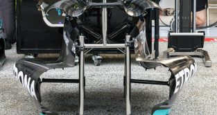 Mercedes upgraded bodywork in the pit lane at the Dutch Grand Prix