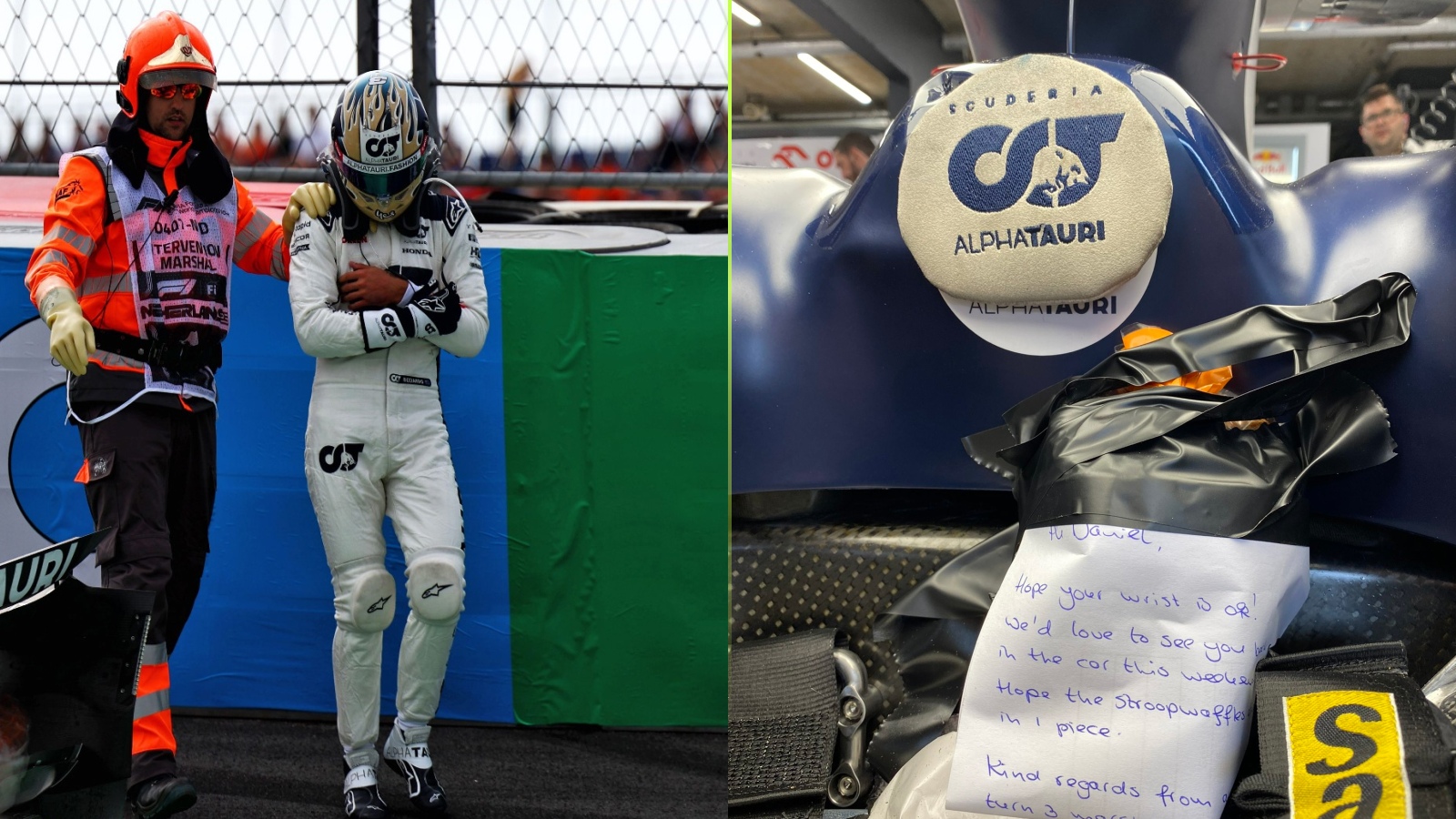 Zandvoort marshals send gift to Daniel Ricciardo after FP2 hand injury ...