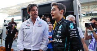 Mercedes' Toto Wolff and George Russell
