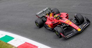 Charles Leclerc runs the updated Ferrari livery at Monza. F1 results