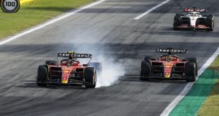 Monza: Ferrari drivers Charles Leclerc and Carlos Sainz do battle in the quest for the final podium place.