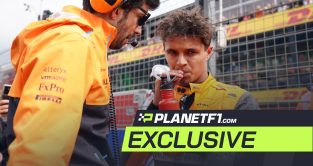 Zandvoort: McLaren's Lando Norris chats on the grid.