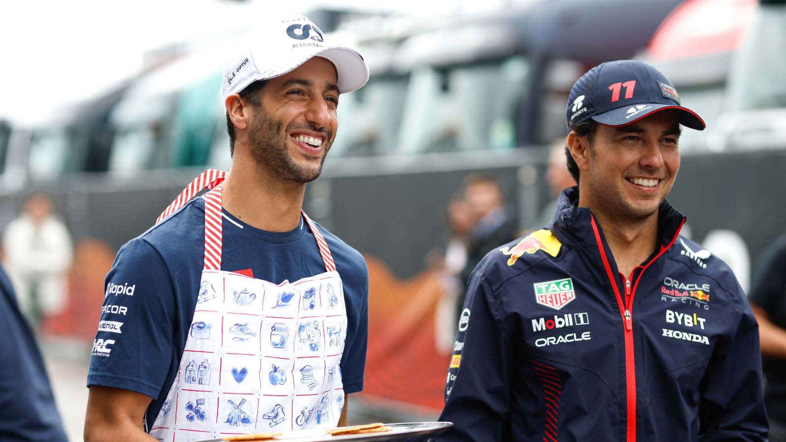 Daniel Ricciardo with Sergio Perez at Zandvoort.