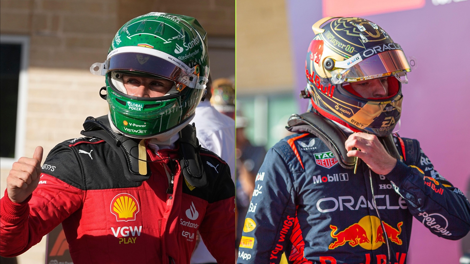 Charles Leclerc and Max Verstappen