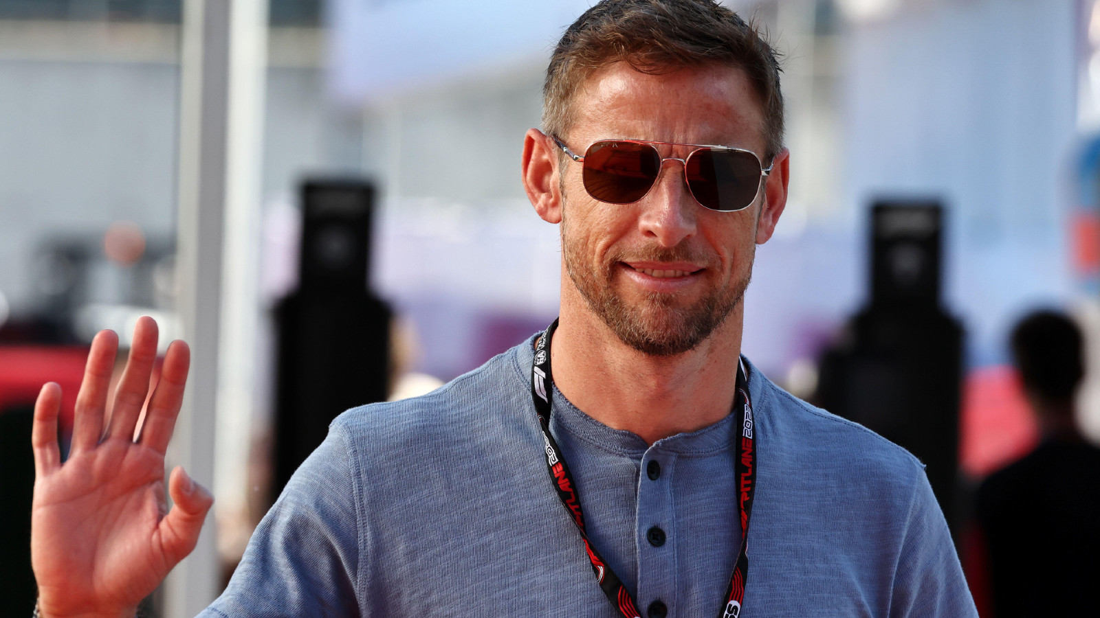 2009 F1 World Champion Jenson Button in the paddock at the Las Vegas Grand Prix.