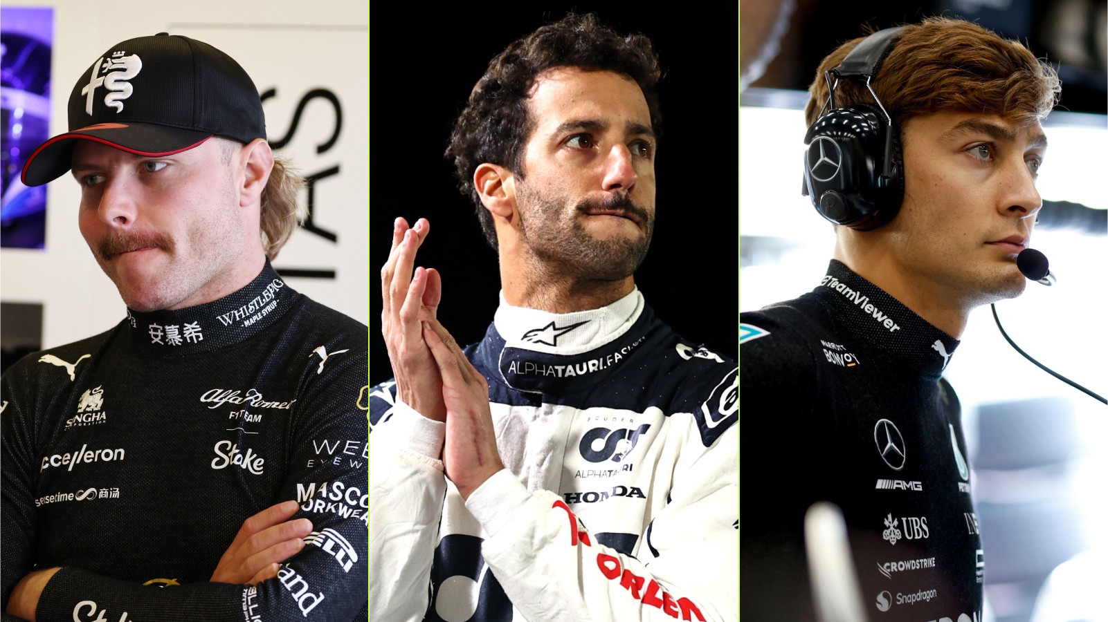 Valtteri Bottas, Daniel Ricciardo and George Russell.