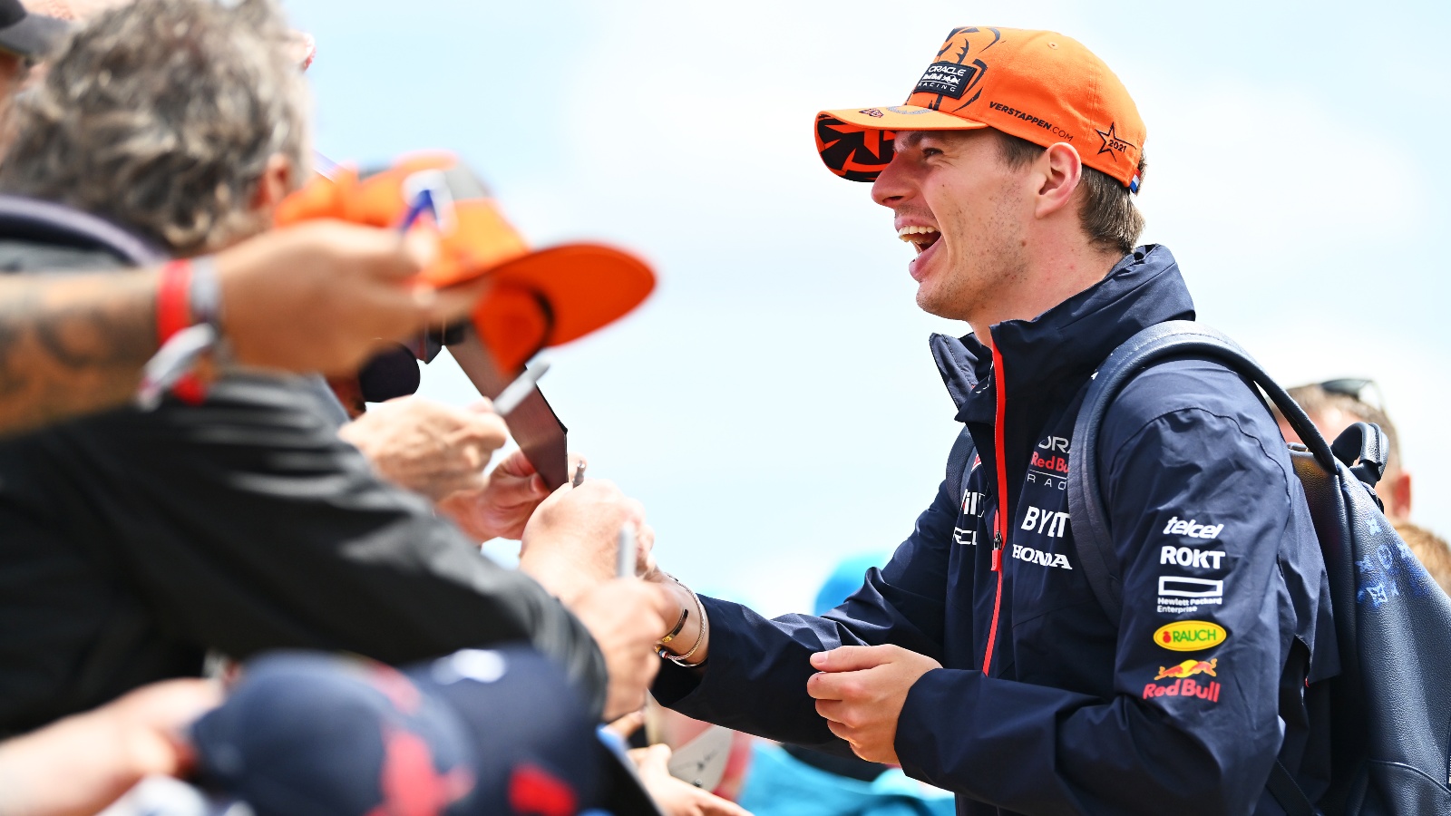 Max Verstappen with some fans.