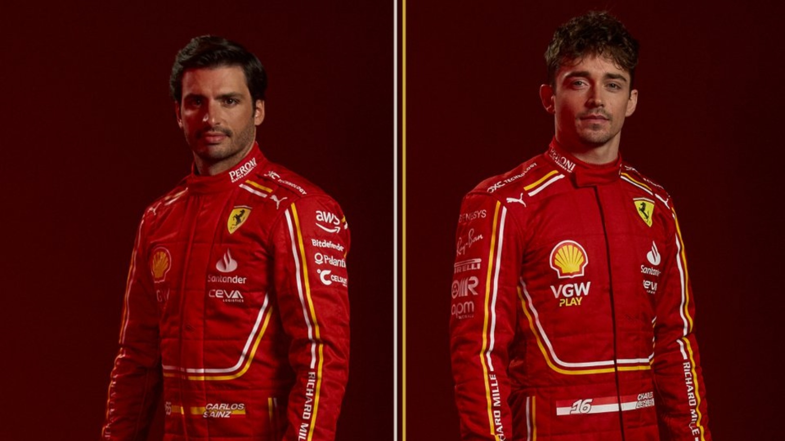 Ferrari drivers Carlos Sainz and Charles Leclerc