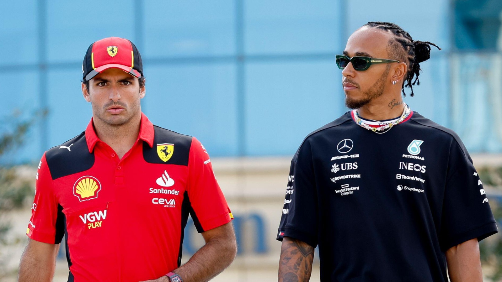 Carlos Sainz and Lewis Hamilton.