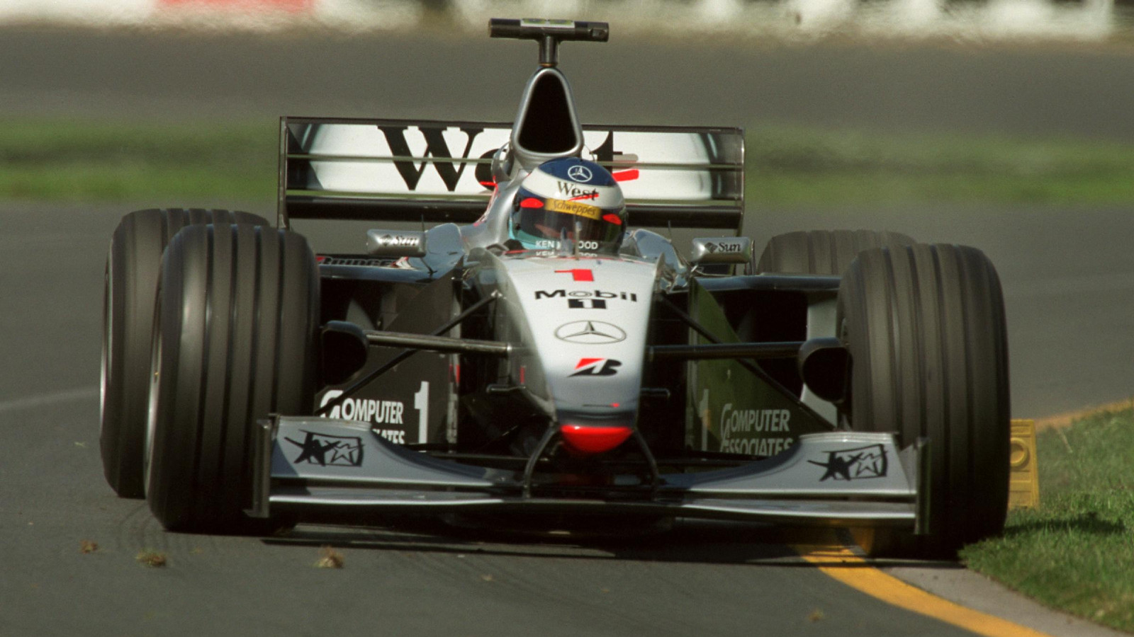 Mika Hakkinen pictured at the 1999 Australian Grand Prix.