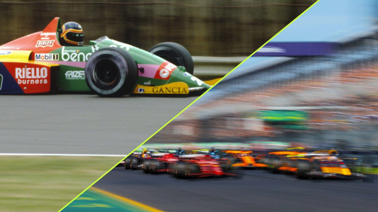 Thierry Boutsen, 1987, Benetton, and the race start of the 2024 Australian Grand Prix.