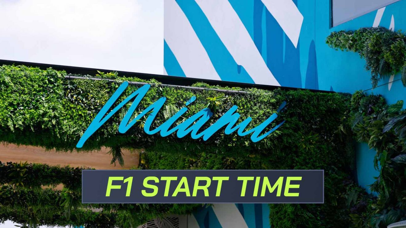 F1 start time, Miami Grand Prix.