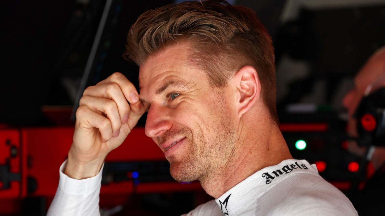 Nico Hulkenberg in the garage in China.