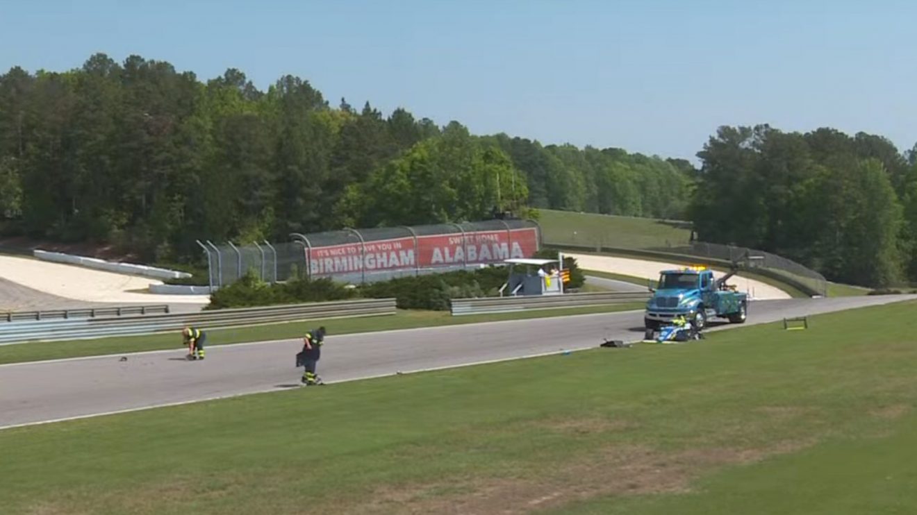 Clean-up crew working at Barber Motorsports Park in Alabama.