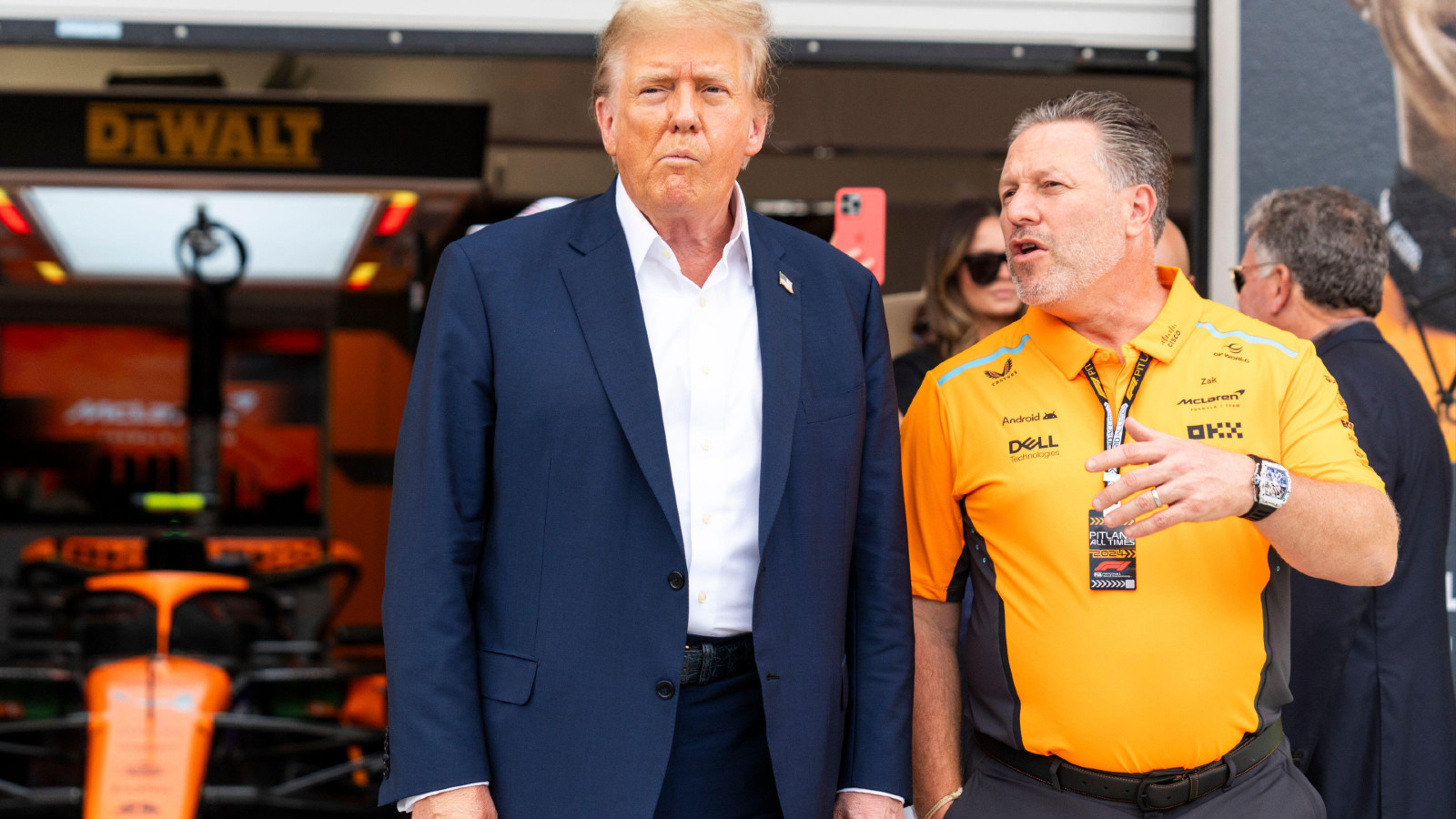 Donald Trump, former US President, and McLaren CEO Zak Brown.