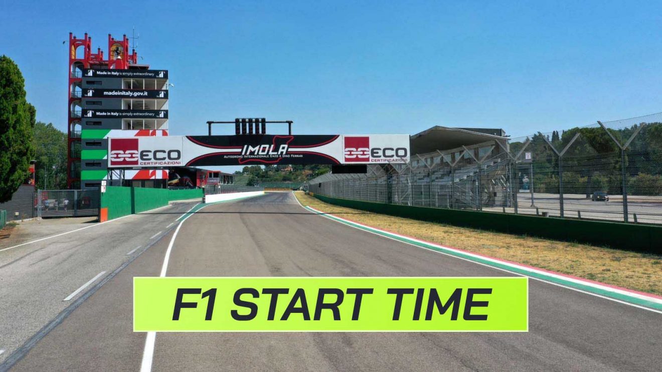 The F1 start time for the Emilia-Romagna Grand Prix.