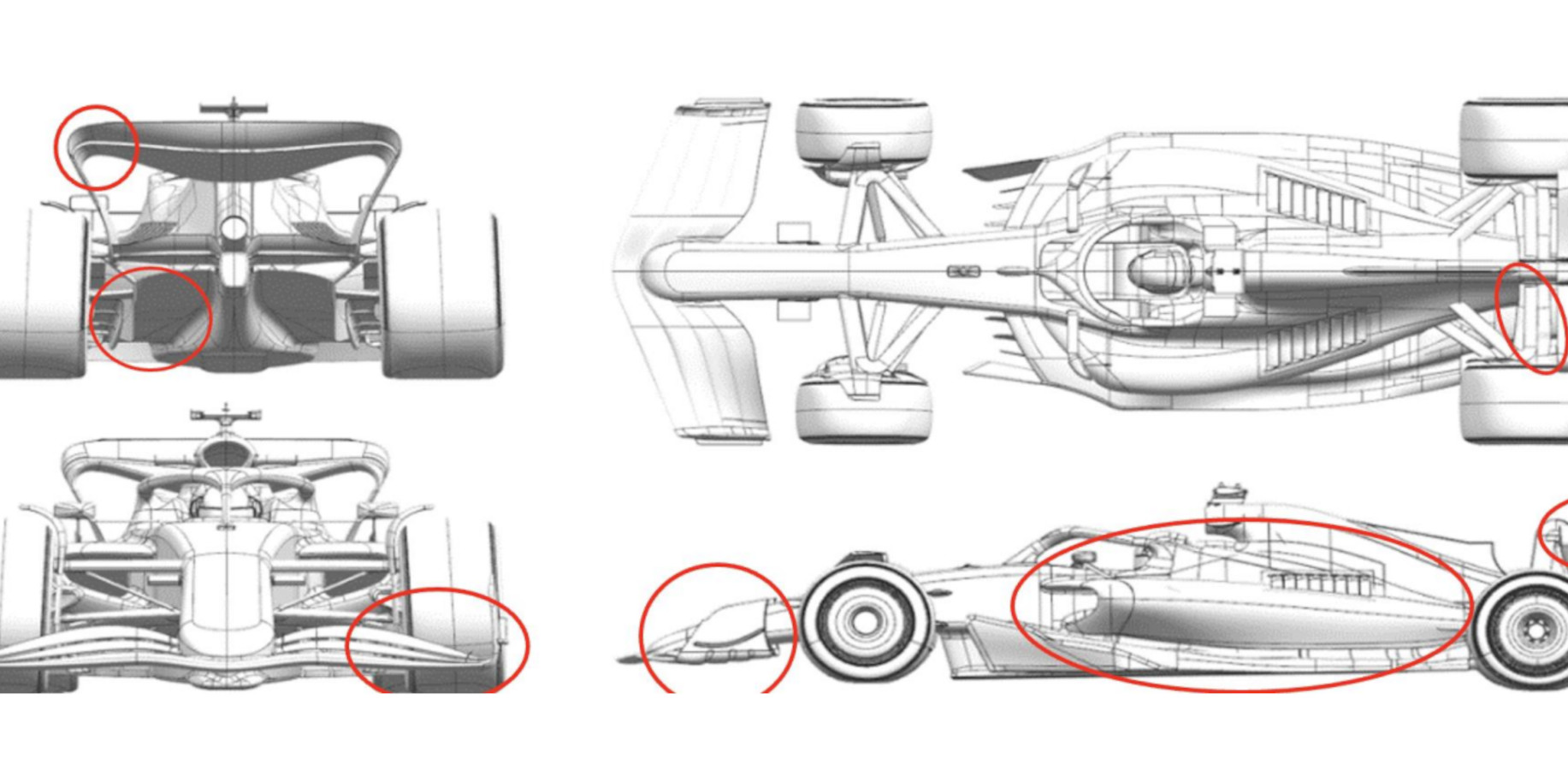 FIA drawing of Ferrari's Imola upgrades