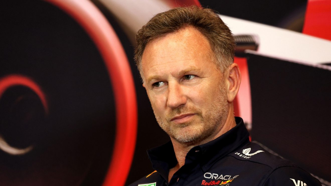 Christian Horner at a press conference