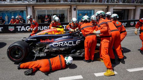 Red Bull destroyed as Monaco Grand Prix red-flagged after Lap 1 crash