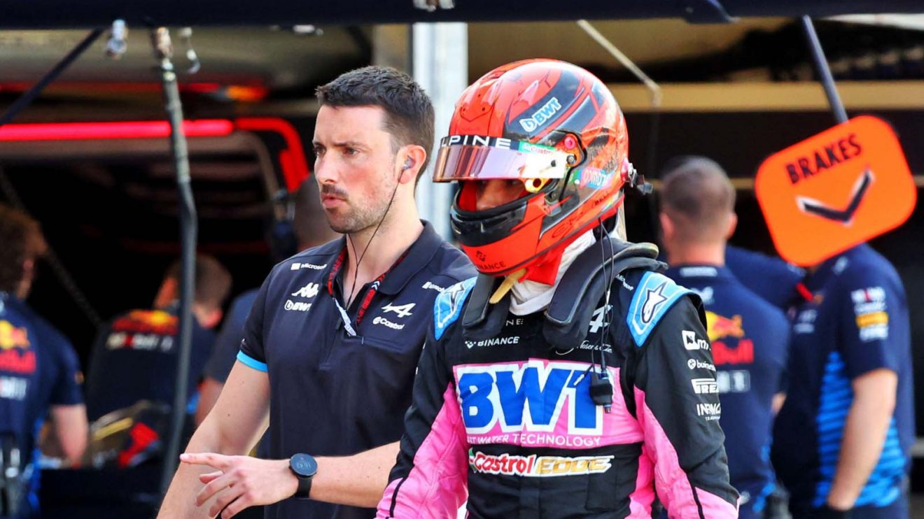 Esteban Ocon in the Monaco pit lane.