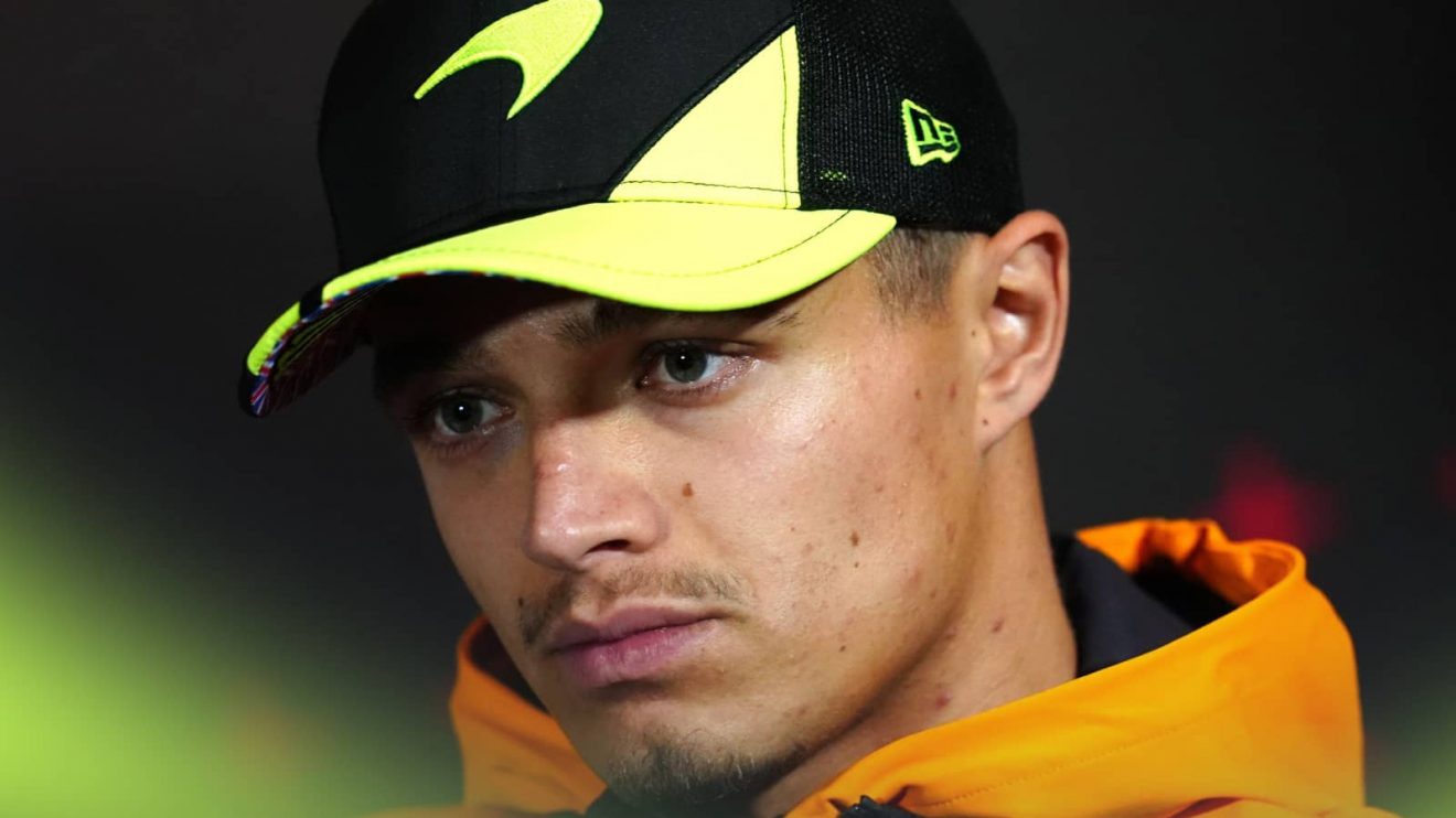 A close-up shot of Lando Norris
