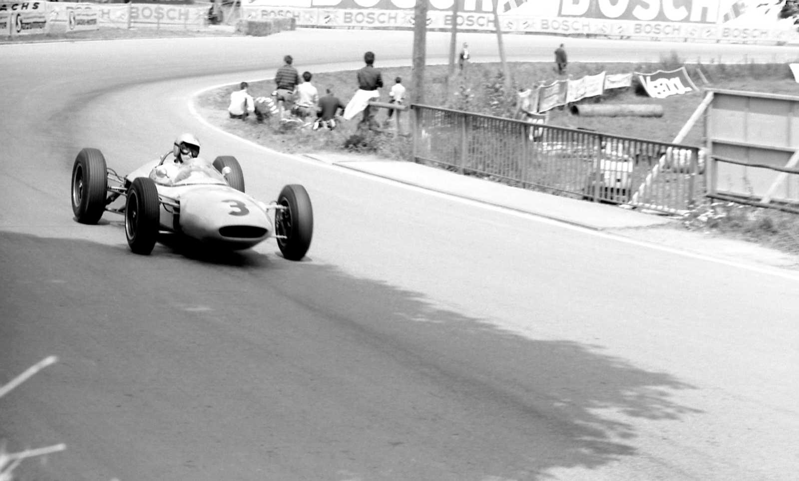 Jim Hall's first F1 experience at the Nurburgring - From a Mini