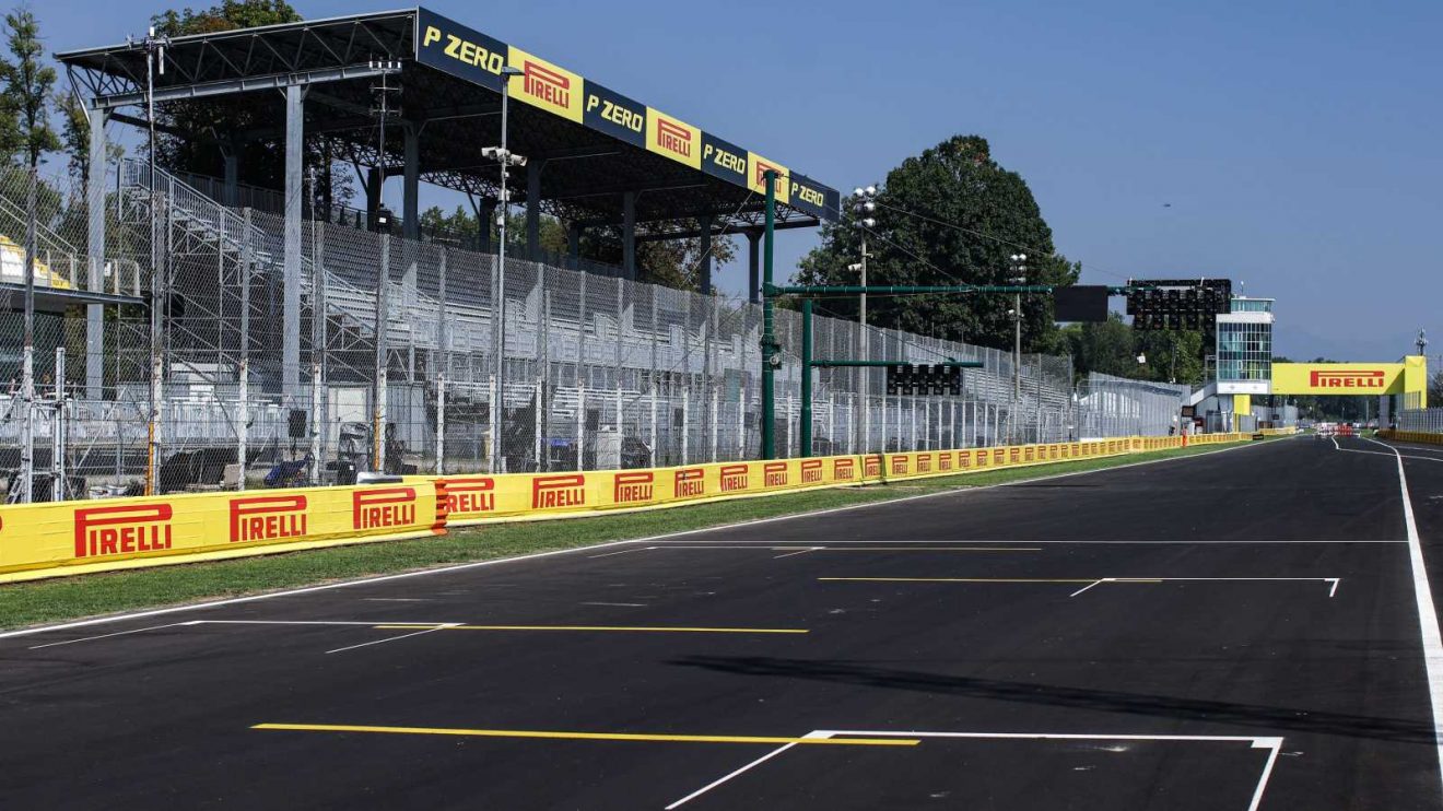 The main straight at Monza, home of the Italian Grand Prix.