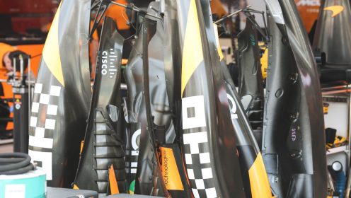 New McLaren rear wing spotted as FIA ramp up flexing investigations