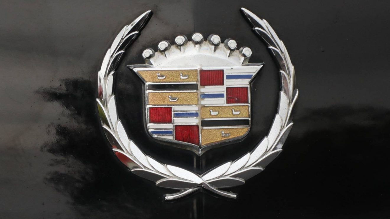 The badge of General Motors brand Cadillac