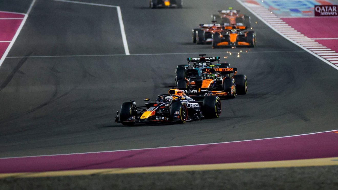 Max Verstappen leads the Qatar Grand Prix.
