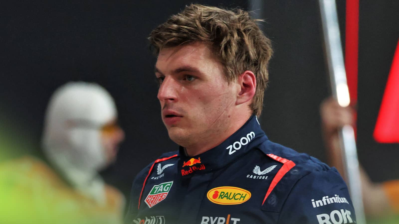Max Verstappen looks stressed after qualifying in Abu Dhabi