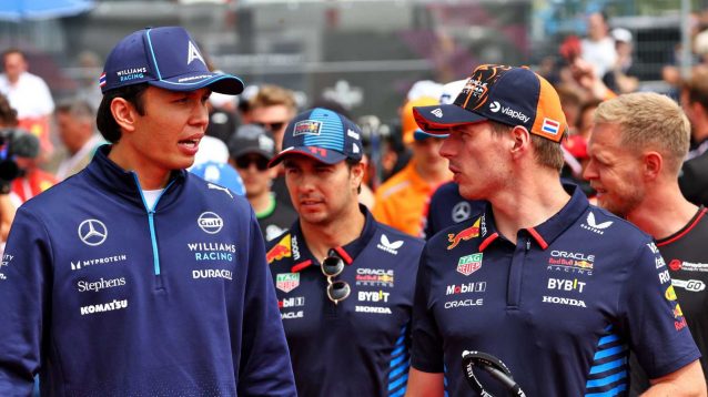 Alex Albon with Max Verstappen.
