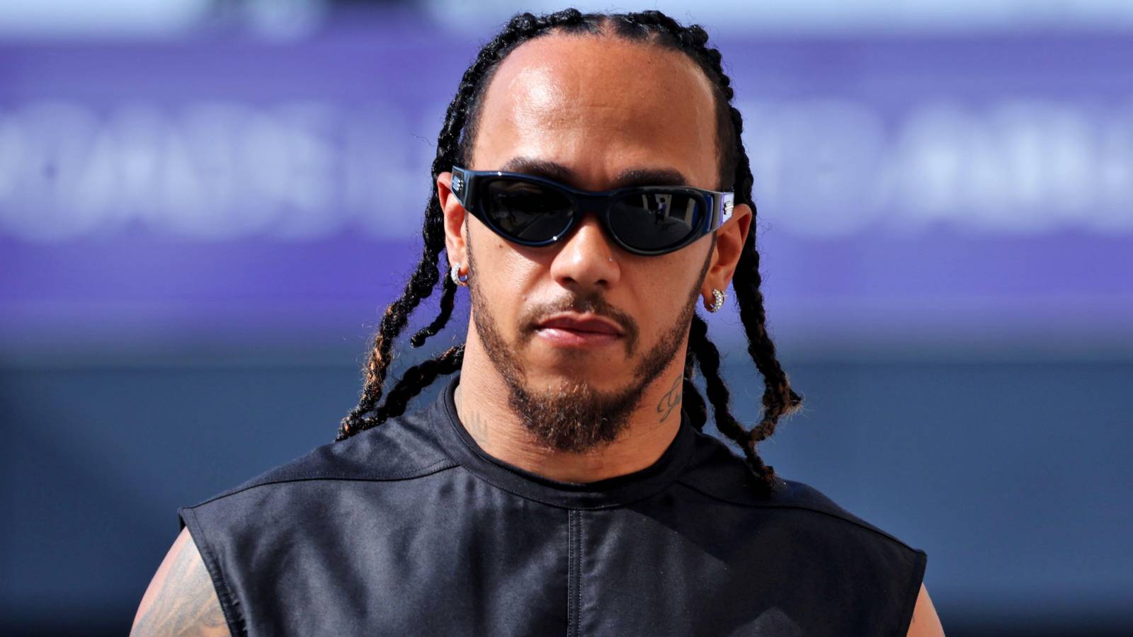 Lewis Hamilton in street clothes at the 2024 Abu Dhabi Grand Prix