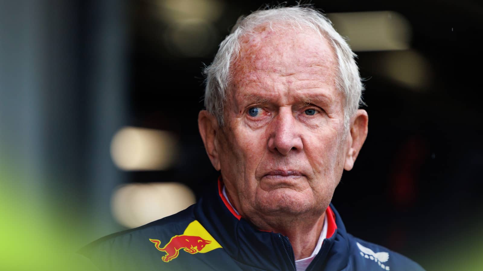 Helmut Marko looks concerned in the F1 paddock