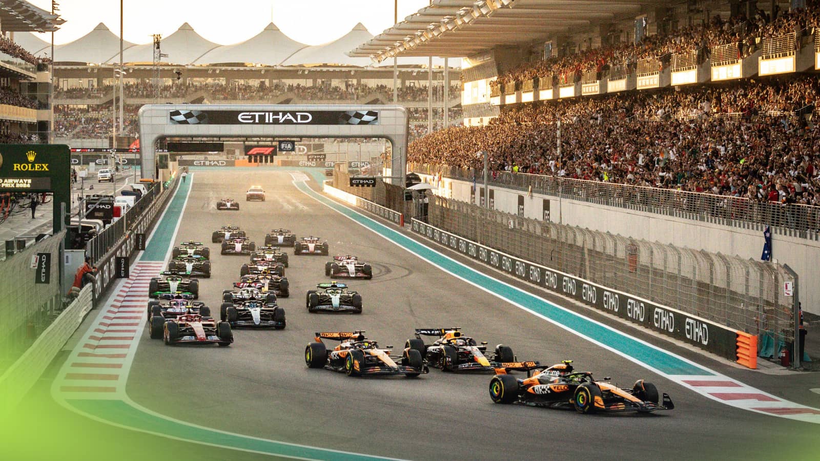 The F1 field at the start of the 2024 Abu Dhabi Grand Prix