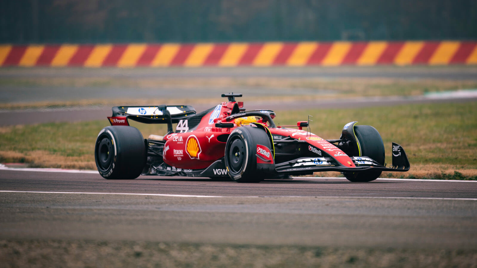 Lewis Hamilton drives the Ferrari SF-23 at Fiorano